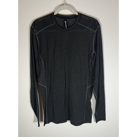 KUHL black gray piping base layer crewneck long slv XL skiing camping outdoor - Picture 1 of 10